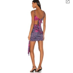 FOR LOVE & LEMONS
Madonna Faux Wrap Mini Dress In Tinsel Floral